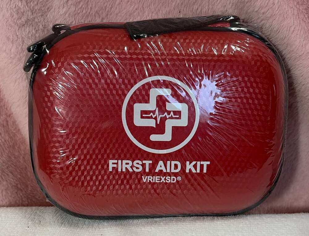 VRIEXSD Mini First Aid Kit - Small Waterproof Hard Shell Medical Kit (Red)